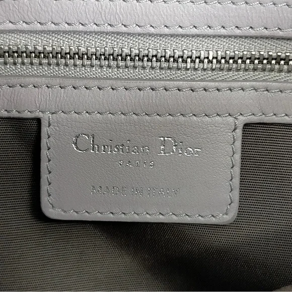 Dior Gray Lambskin Granville Satchel with Sturdy Handles - Picture 8 of 9